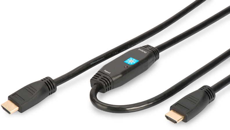 Кабель мультимедийный Digitus HDMI High speed с усилителем (AM/AM) 30m, black