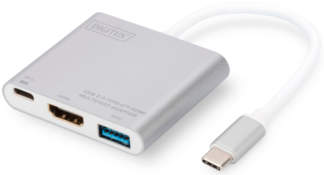 Переходник  Digitus USB Type-C Multi Adapter 4K 30Hz HDMI, USB 3.0, USB-C в интернет-магазине, главное фото