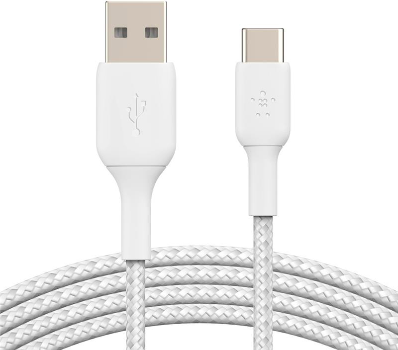 Кабель Belkin USB-A - USB-С, BRAIDED [2m, white] в интернет-магазине, главное фото