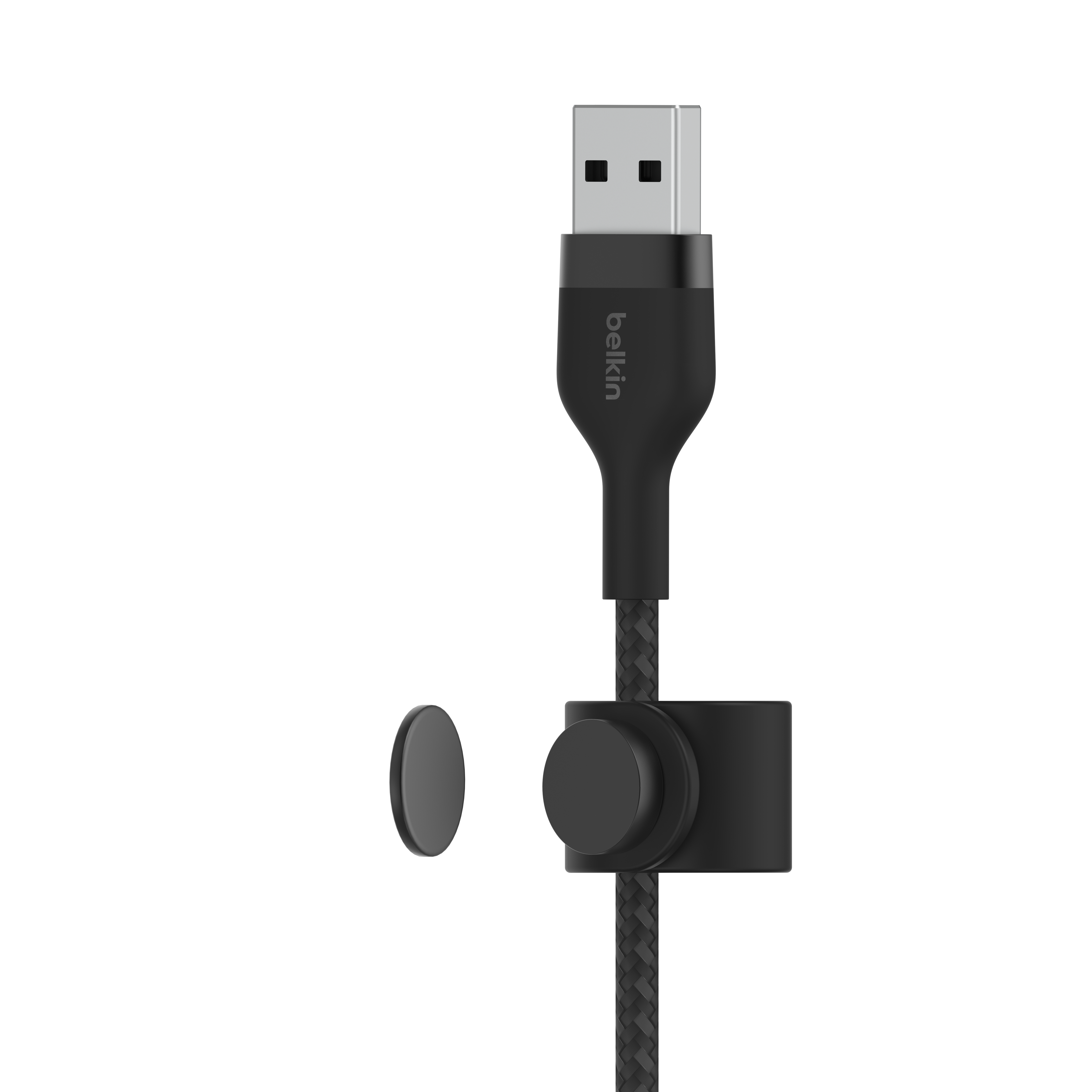 в продаже Кабель Belkin USB-A - Lightning плетений, силіконовий, з ремінцем на магніті, 1м, чорний - фото 3