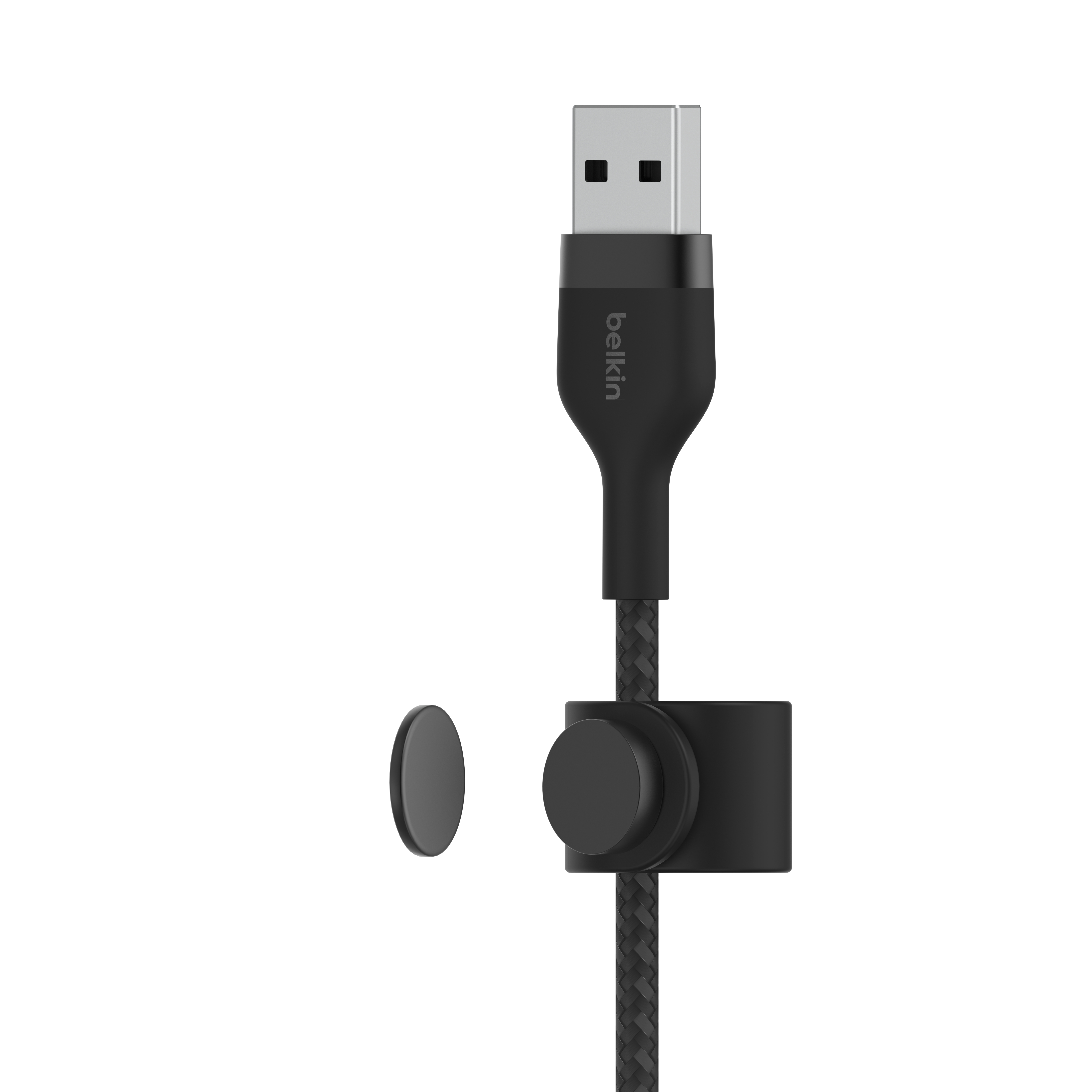 в продажу Кабель Belkin USB-A - Lightning плетений, силіконовий, з ремінцем на магніті, 1м, чорний - фото 3