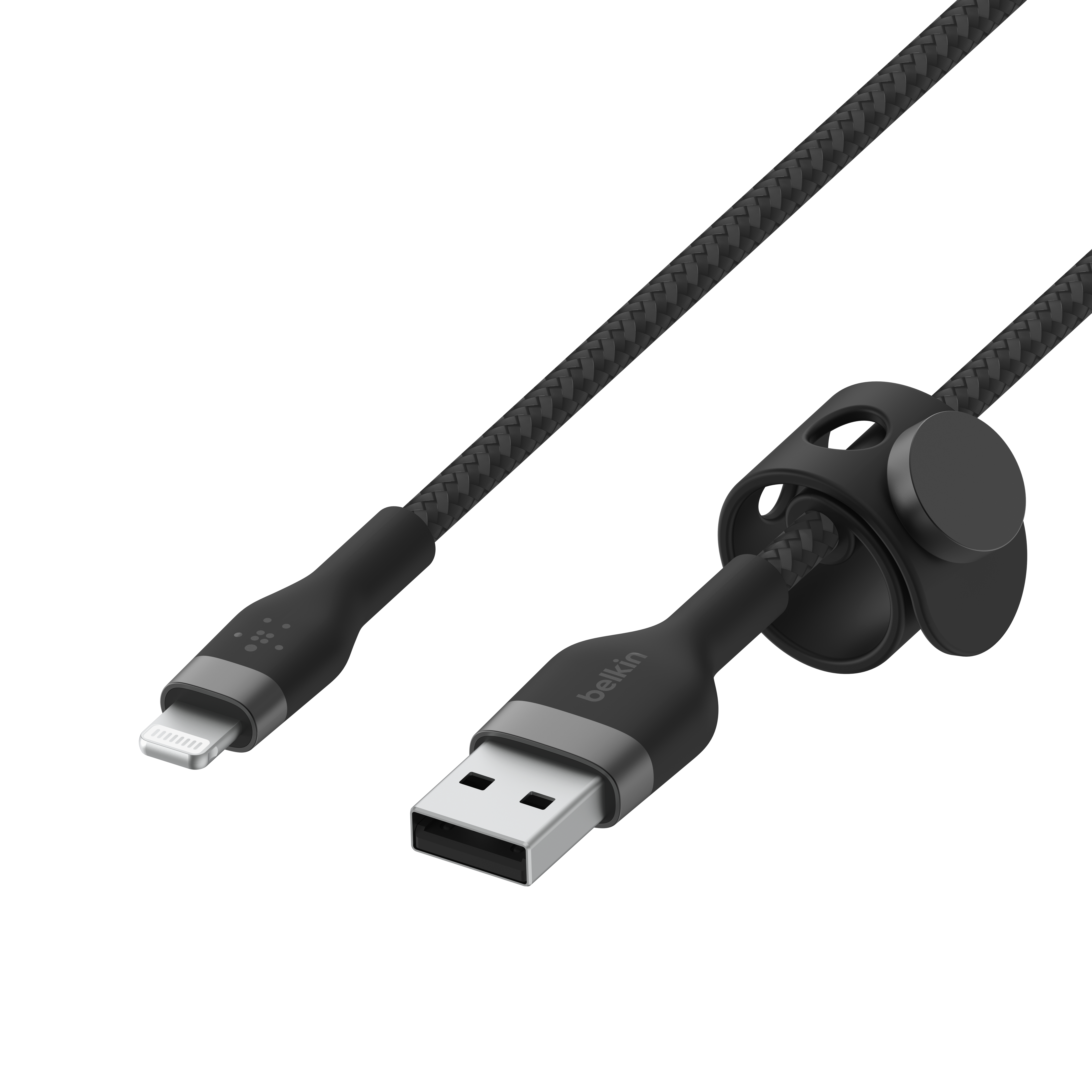 продаём Belkin USB-A - Lightning плетений, силіконовий, з ремінцем на магніті, 1м, чорний в Украине - фото 4