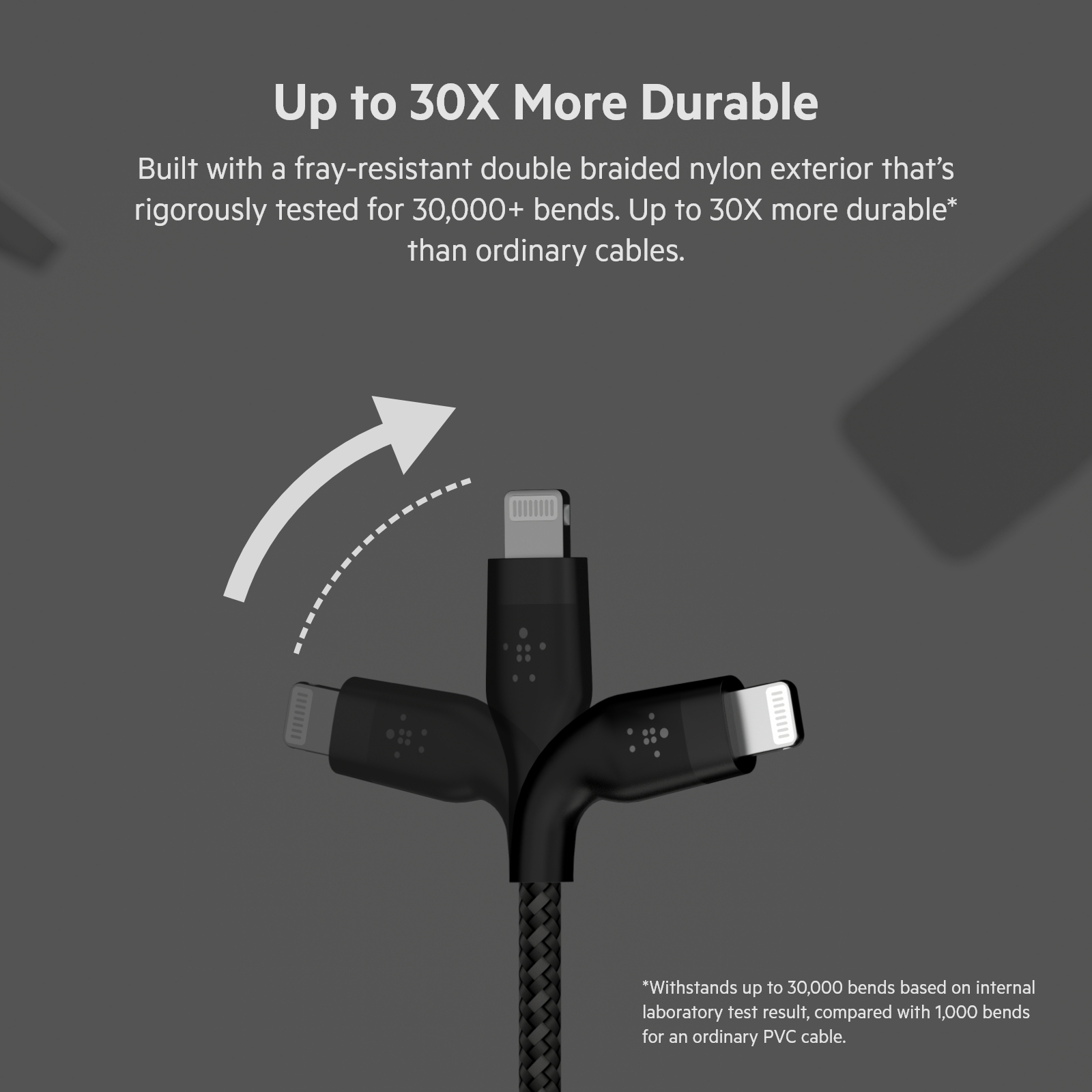 Кабель Belkin USB-A - Lightning плетений, силіконовий, з ремінцем на магніті, 1м, чорний цена 1145.00 грн - фотография 2