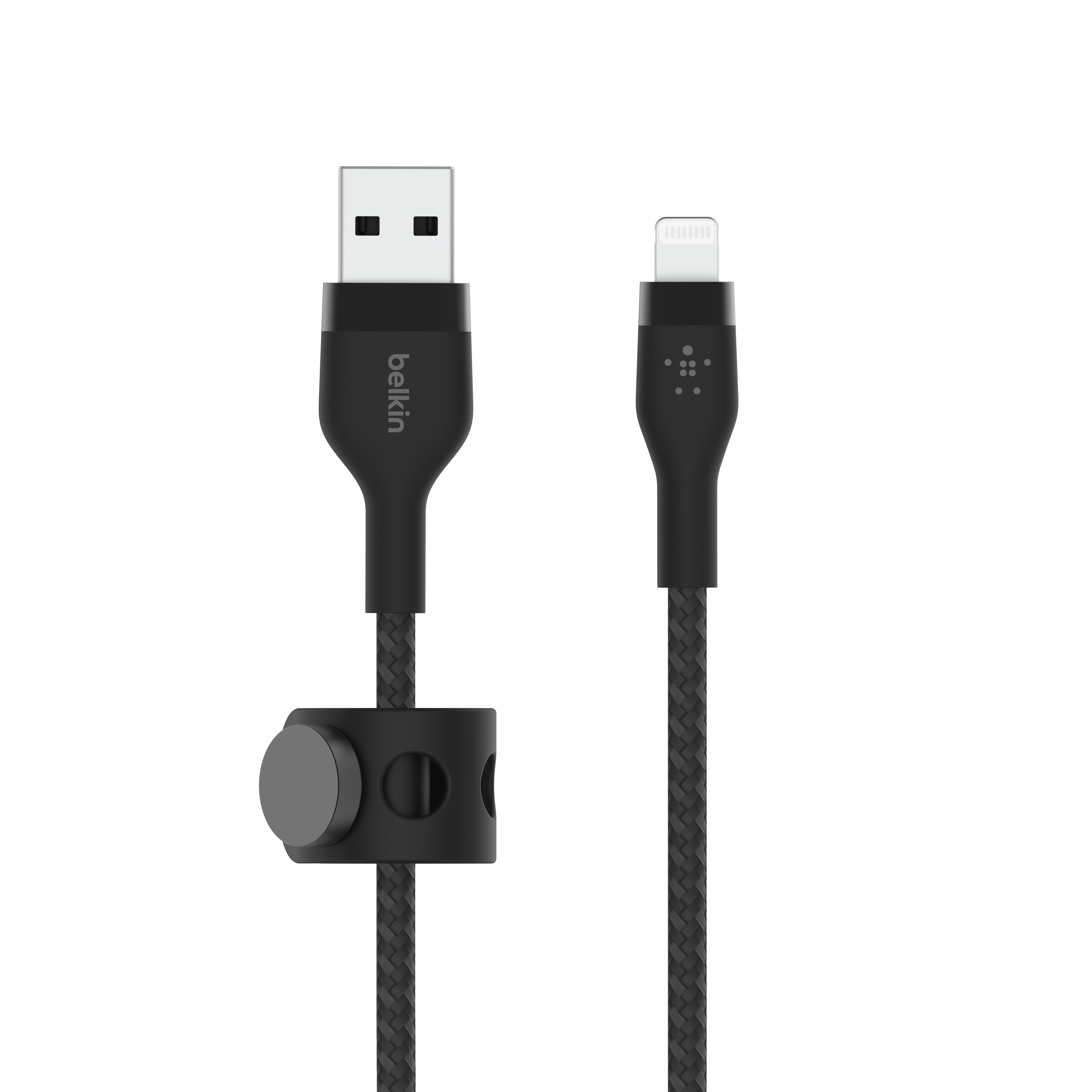 Кабель Belkin USB-A - Lightning плетений, силіконовий, з ремінцем на магніті, 1м, чорний відгуки - зображення 5