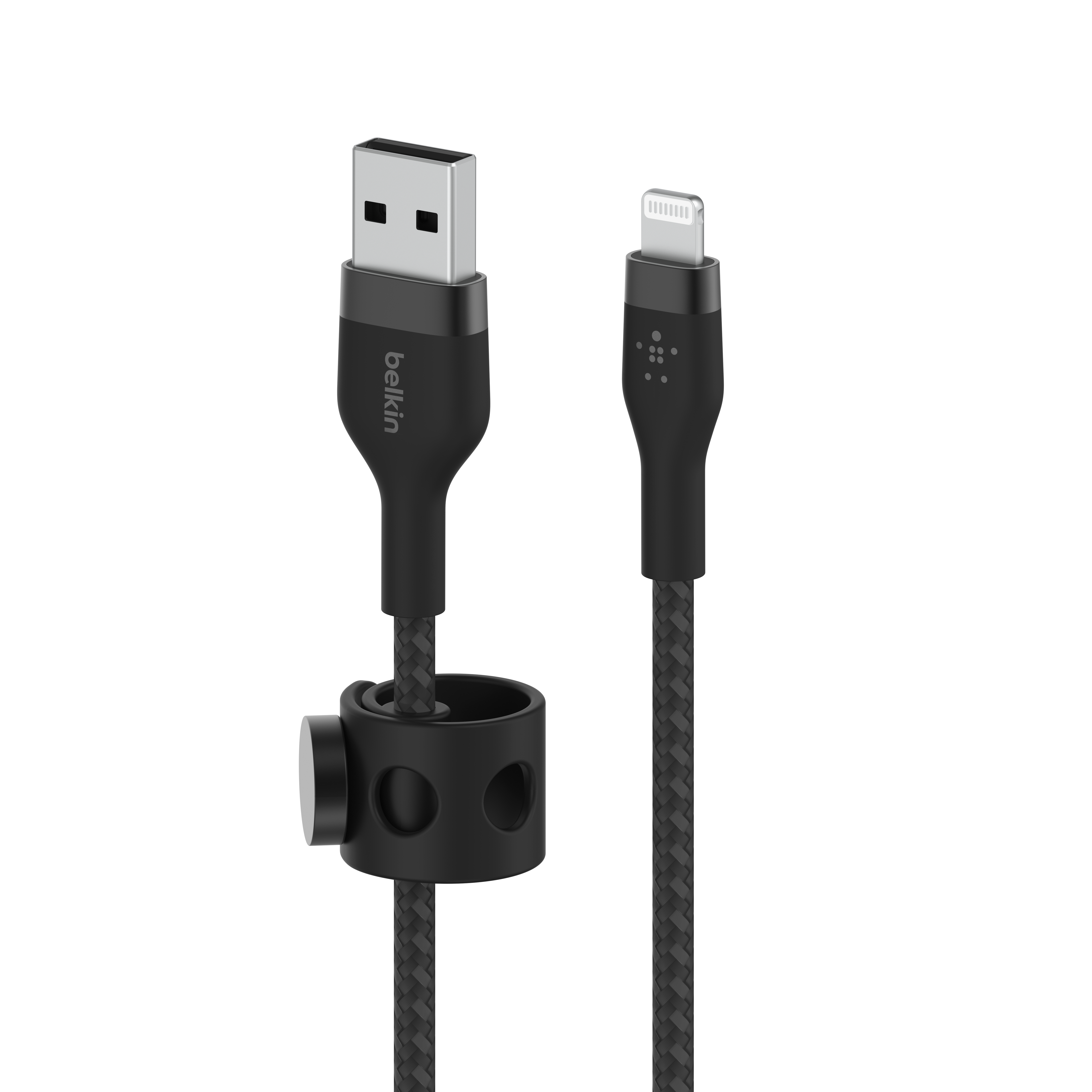 Кабель Belkin USB-A - Lightning плетений, силіконовий, з ремінцем на магніті, 1м, чорний інструкція - зображення 6