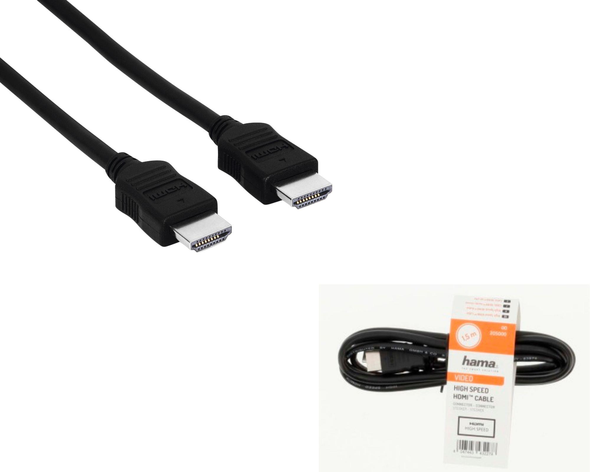 Кабель мультимедийный Hama HDMI - HDMI 1.50 m Black цена 189.00 грн - фотография 2
