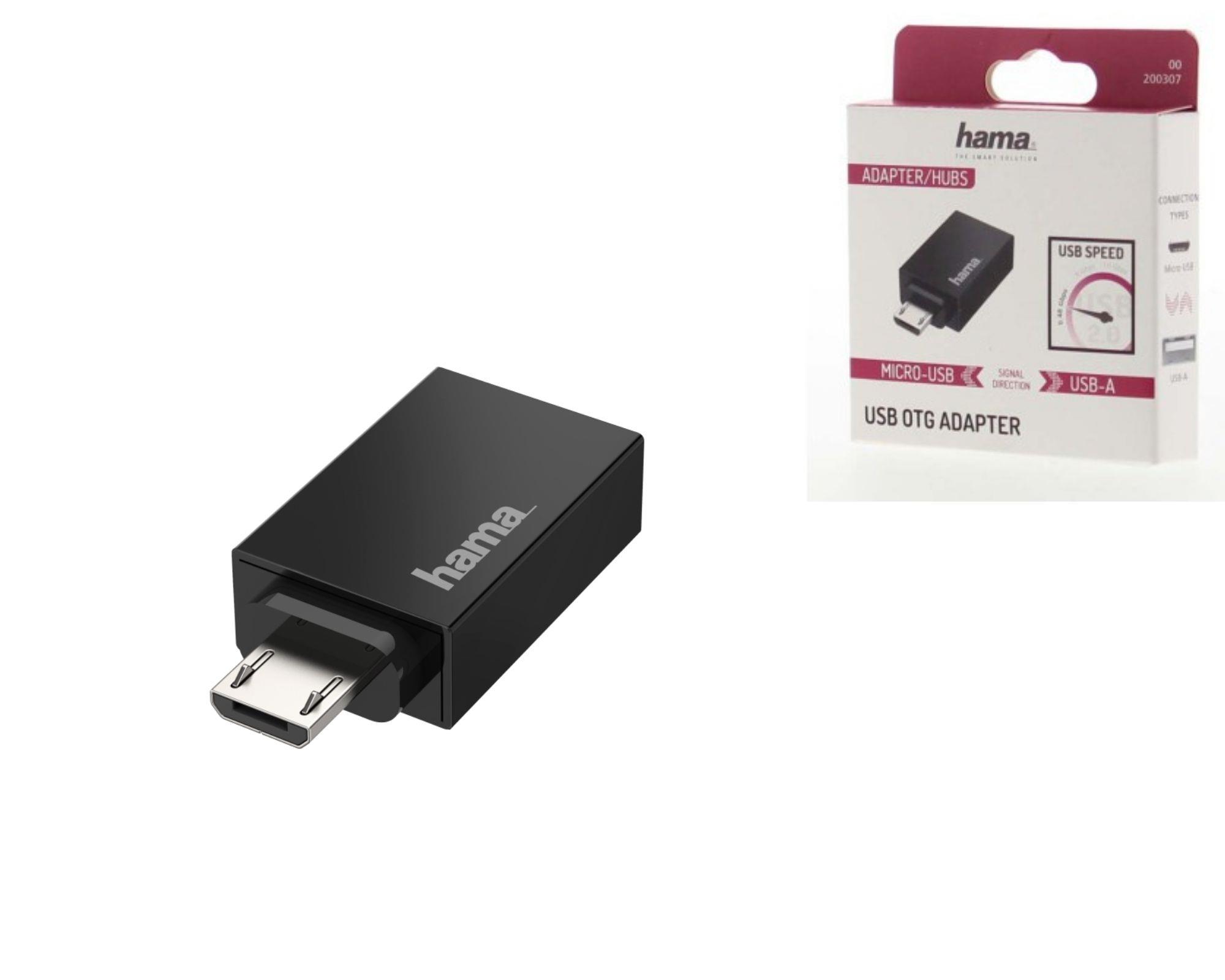 Перехідник Hama OTG Micro USB - USB 2.0 Black ціна 189.00 грн - фотографія 2