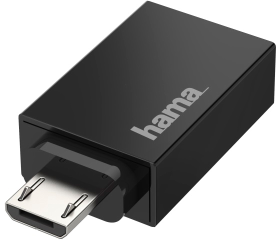 Перехідник Hama OTG Micro USB - USB 2.0 Black в інтернет-магазині, головне фото