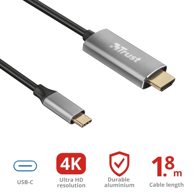 продаємо Trust Calyx USB-C to HDMI 1.8м BLACK в Україні - фото 4