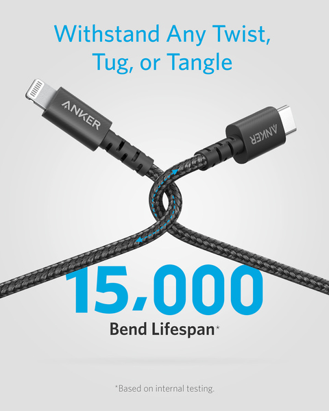 продаём Anker Powerline Select+ USB-C to Lightning - 1.8м V3 (Black) в Украине - фото 4