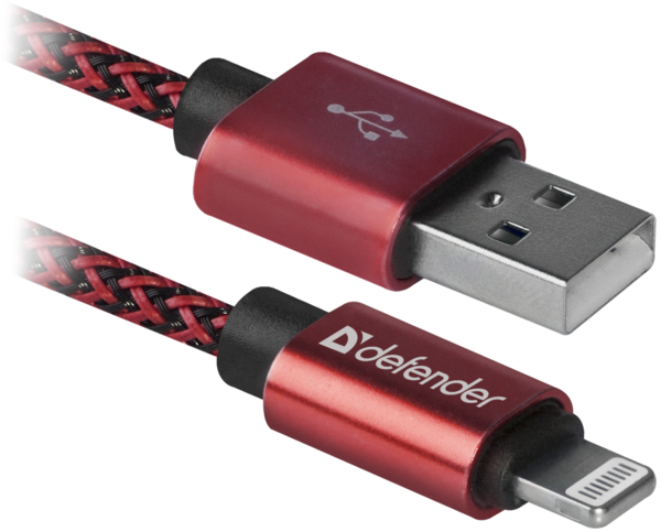 Кабель Defender ACH01-03T PRO USB2.0, AM-Lightning Red, 1m (87807) в интернет-магазине, главное фото