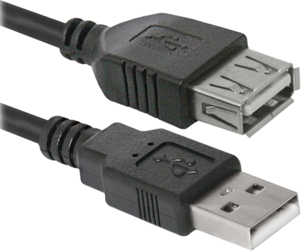 Купити кабель Defender USB02-06 USB2.0 AM-AF, 1.8м, пакет (87456) в Черкасах