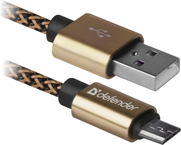 Defender USB08-03T USB(AM)-MicroBM 1.0m, Gold (87800)