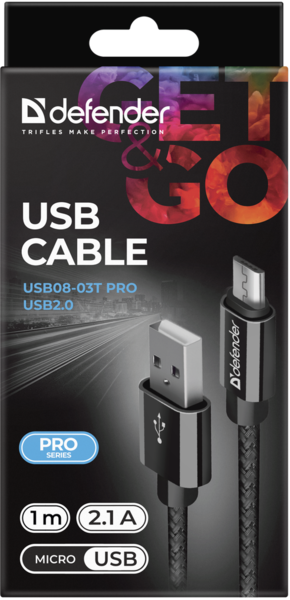 продаємо Defender USB08-03T PRO USB2.0, AM-MicroBM Black, 1m (87802) в Україні - фото 4