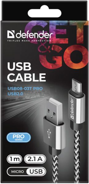 продаємо Defender USB08-03T PRO USB2.0,AM-MicroBM White, 1m (87803) в Україні - фото 4