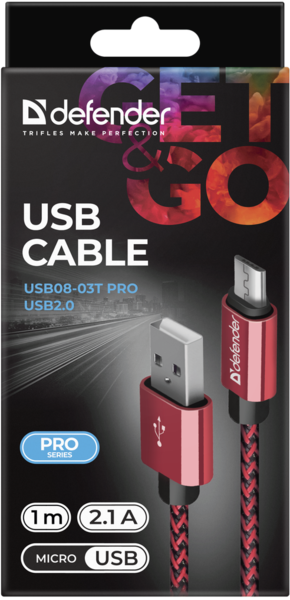 продаємо Defender USB08-03T USB(AM)-MicroBM 1.0m, Red (87801) в Україні - фото 4