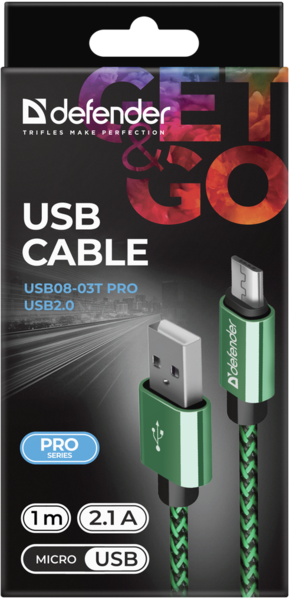 продаємо Defender USB08-03T USB(AM)-MicroBM 1.0m, Green (87804) в Україні - фото 4