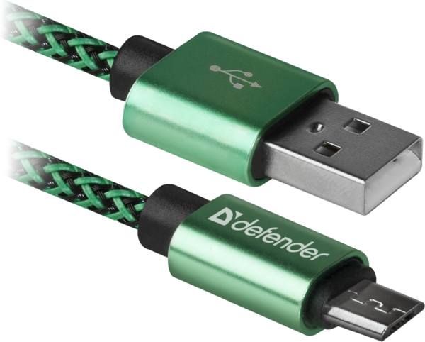 Defender USB08-03T USB(AM)-MicroBM 1.0m, Green (87804)