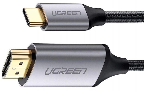 Кабель мультимедийный Ugreen MM142 Type-C M - HDMI M Cable Alum. 1.5м (Gray\Black) в интернет-магазине, главное фото