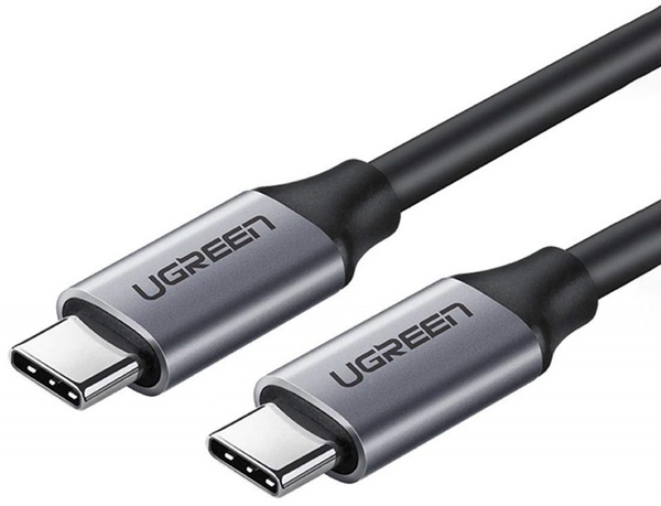 Кабель Ugreen US161 Type-C - Type-C 100W 5A Cable Alum. 1.5м (Gray) в интернет-магазине, главное фото