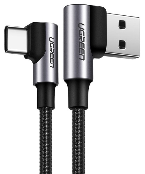 Кабель Ugreen US176 USB - Type-C Both Angled 3A Data Cable 1м (Black)