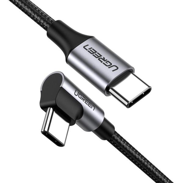 Кабель Ugreen US255 Type-C-Type-C Angled 3A Cable 1м (Gray\Black) в интернет-магазине, главное фото