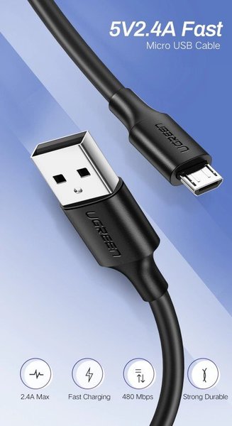 в продаже Кабель Ugreen US289 USB - Micro USB Cable 1.5м (Black) - фото 3