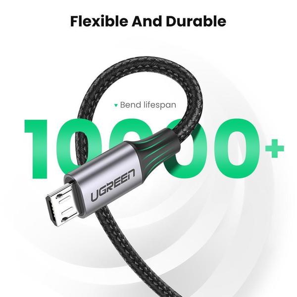 Кабель Ugreen US290 USB - Micro USB Cable Aluminum Braid 2м Black інструкція - зображення 6