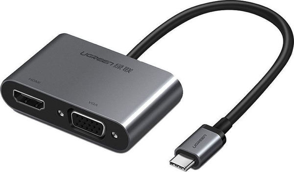 Переходник  Ugreen CM162 Type-C M - HDMI+VGA Adapter with PD (Silver) в интернет-магазине, главное фото