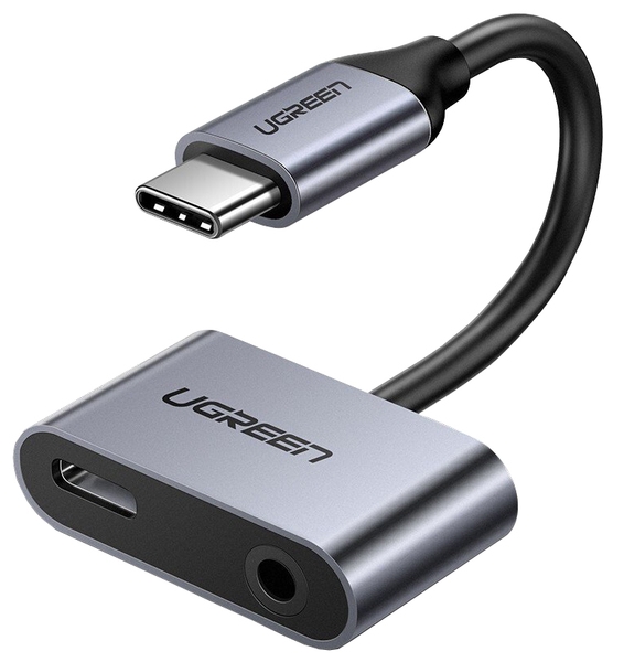 ᐉ Переходник Ugreen CM193 Hub Type-C M - 3.5mm F+Type-C F Adapter (Gray ...