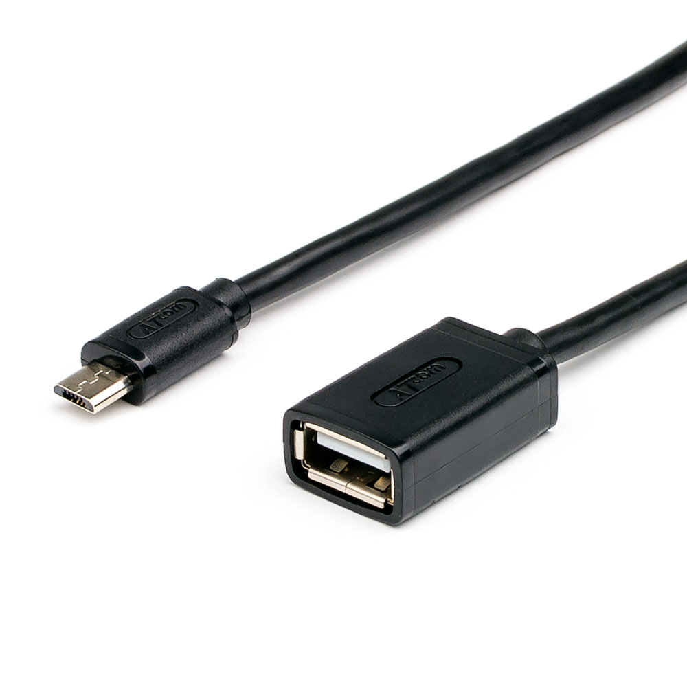 Дата кабель OTG Atcom OTG USB 2.0 AF to Micro 5P 0.1m (3792) в интернет-магазине, главное фото