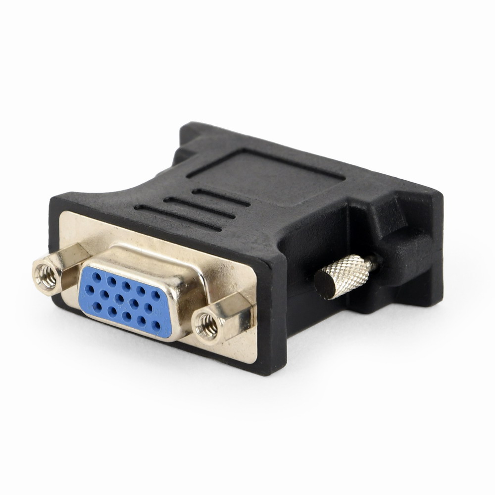 Переходник  Cablexpert DVI (24+5 пин)/VGA, M/F HD (3 ряда) (A-DVI-VGA-BK) цена 69 грн - фотография 2