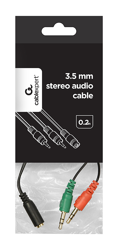 в продаже Кабель мультимедийный Cablexpert Jack 3.5mm female 4-pin to 2x Jack 3.5mm male 0.2m (CCA-418) - фото 3