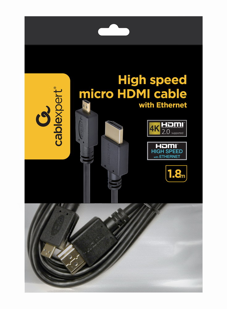 Кабель мультимедійний Cablexpert HDMI A to HDMI D (micro), 1.8m (CC-HDMID-6) ціна 199 грн - фотографія 2