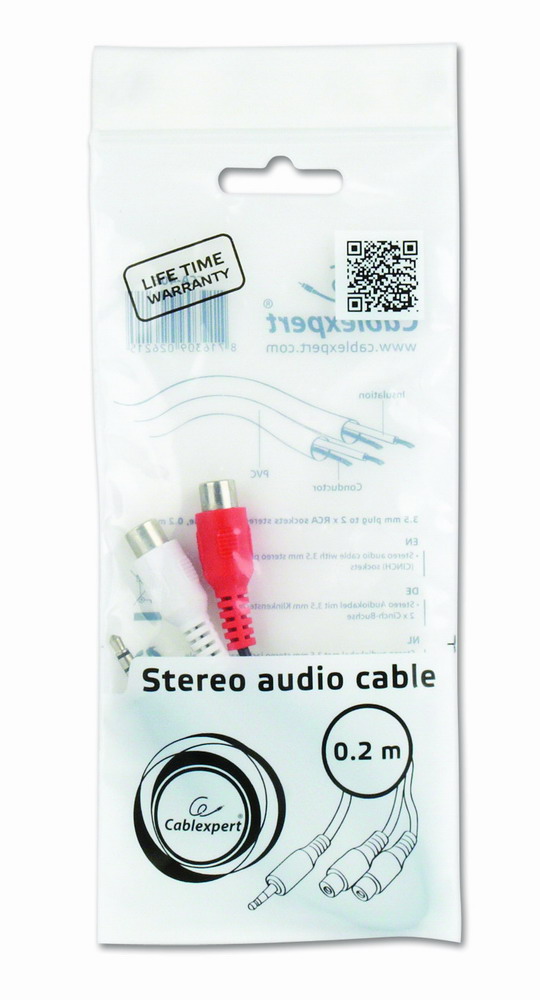 Аудіо-кабель Cablexpert Jack 3.5mm папа/2RCA мама (CCA-406) ціна 55 грн - фотографія 2