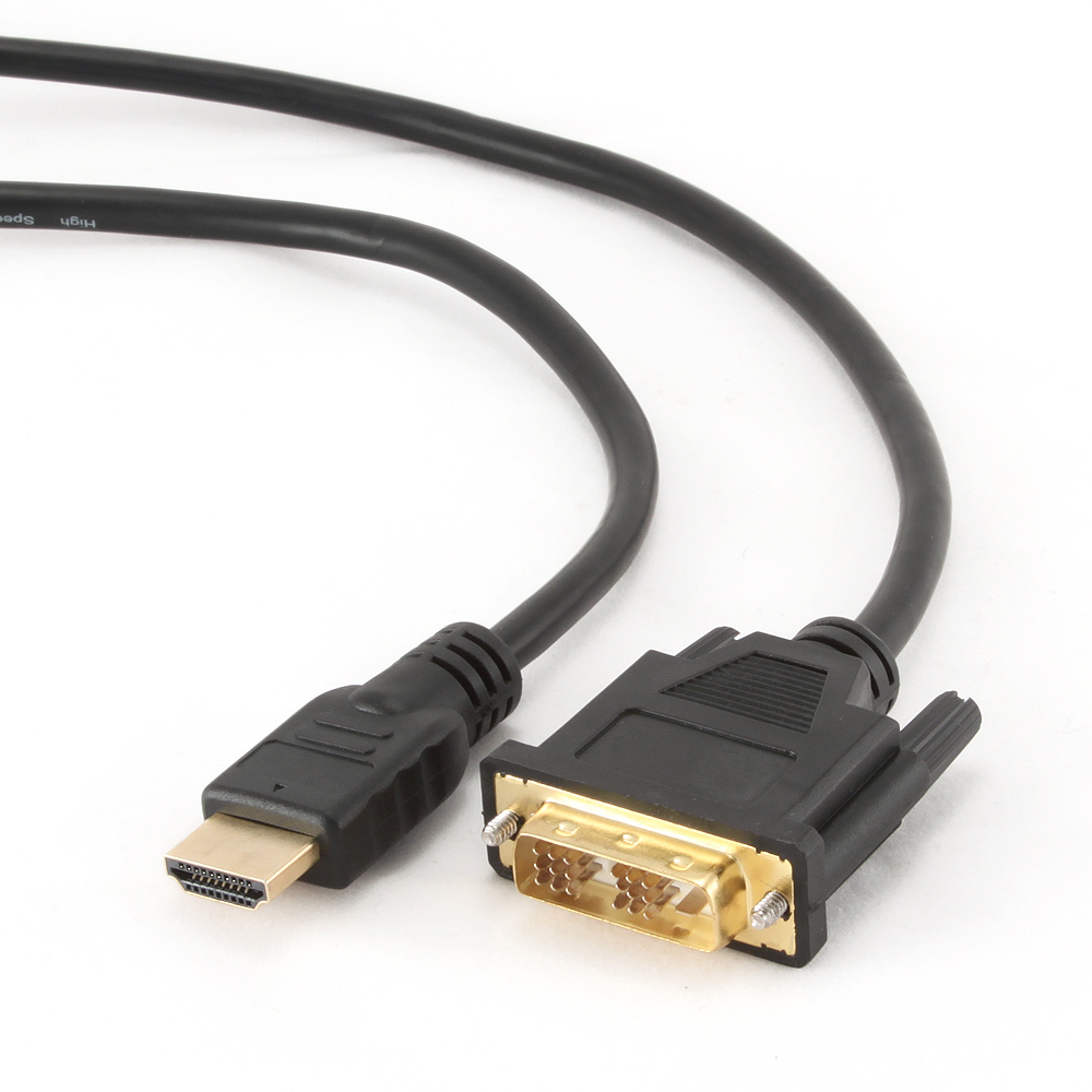 Кабель мультимедийный Cablexpert HDMI to DVI 18+1pin M, 1.8m (CC-HDMI-DVI-6) цена 179 грн - фотография 2