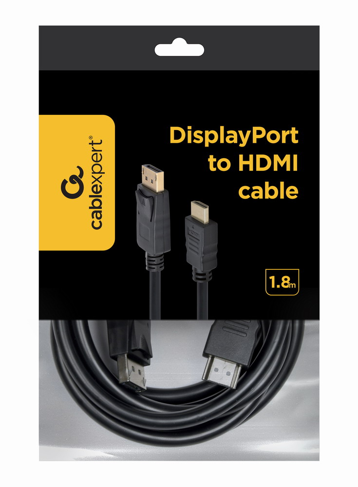Кабель мультимедійний Cablexpert Display Port to HDMI 1.8m (CC-DP-HDMI-6) ціна 329 грн - фотографія 2