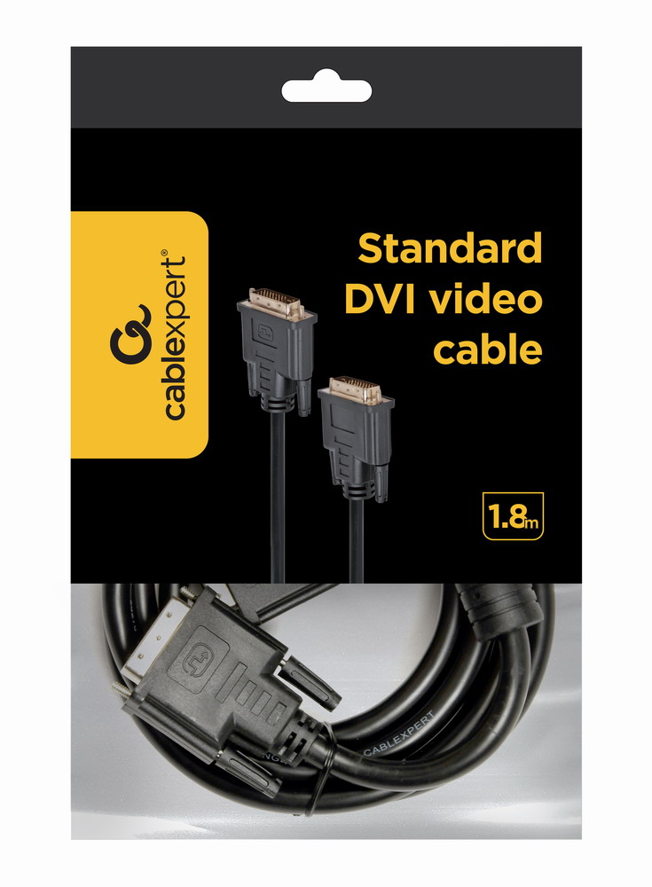 Кабель мультимедійний Cablexpert DVI to DVI 18pin, 1.8m (CC-DVI-BK-6) ціна 239 грн - фотографія 2