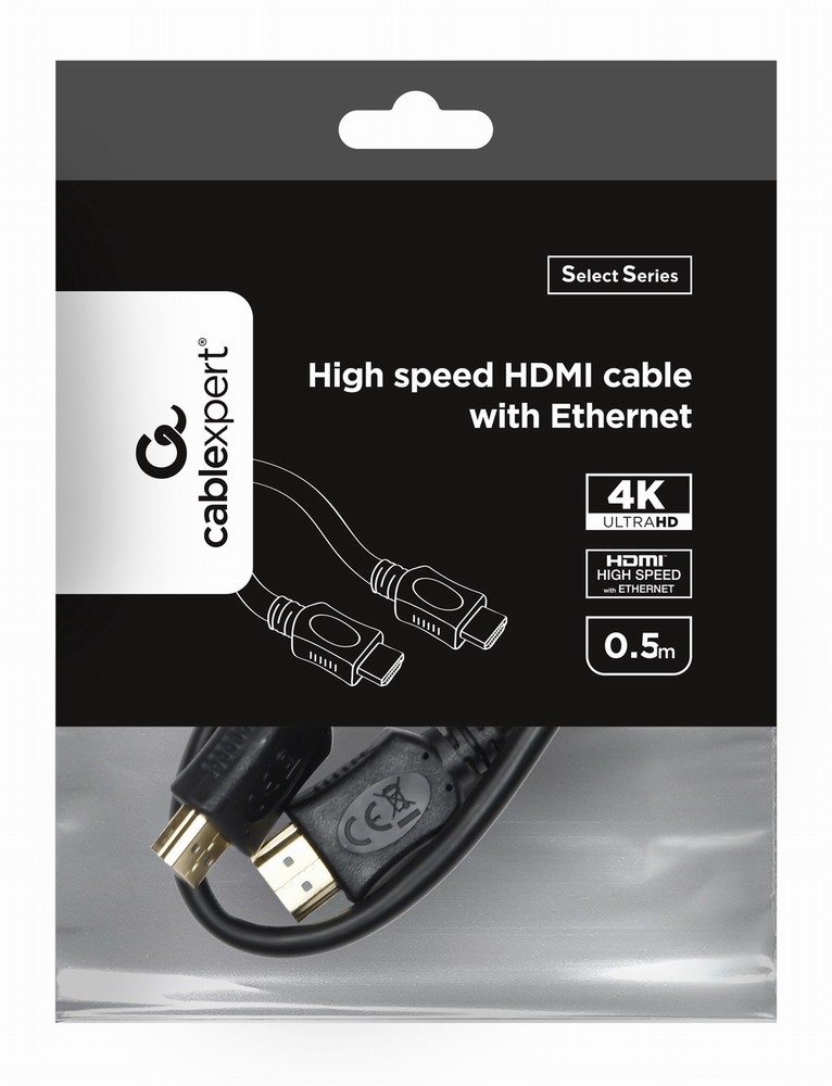 Кабель мультимедийный Cablexpert HDMI to HDMI 0.5m V.1.4 (CC-HDMI4L-0.5M) отзывы - изображения 5