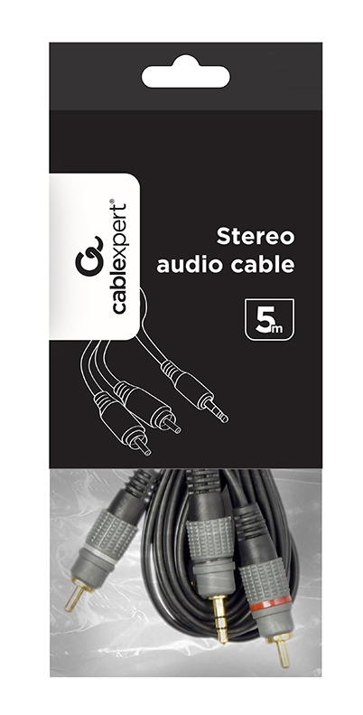 Аудіо-кабель Cablexpert 3.5 Jack to 2RCA 5.0m (CCA-352-5M) ціна 115 грн - фотографія 2