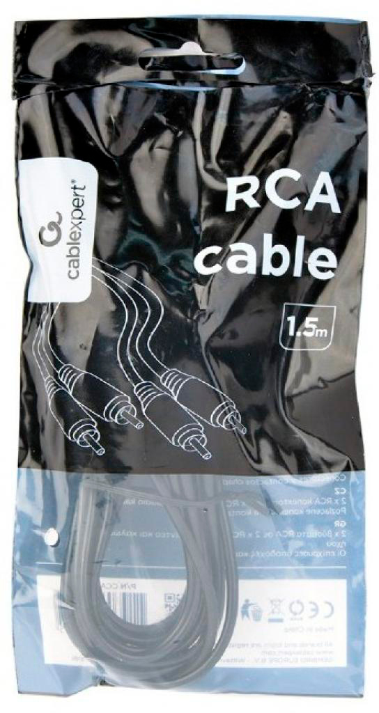 Аудіо-кабель Cablexpert 2RCA to 2RCA 1.5m (CCAP-202-1.5M) ціна 69 грн - фотографія 2