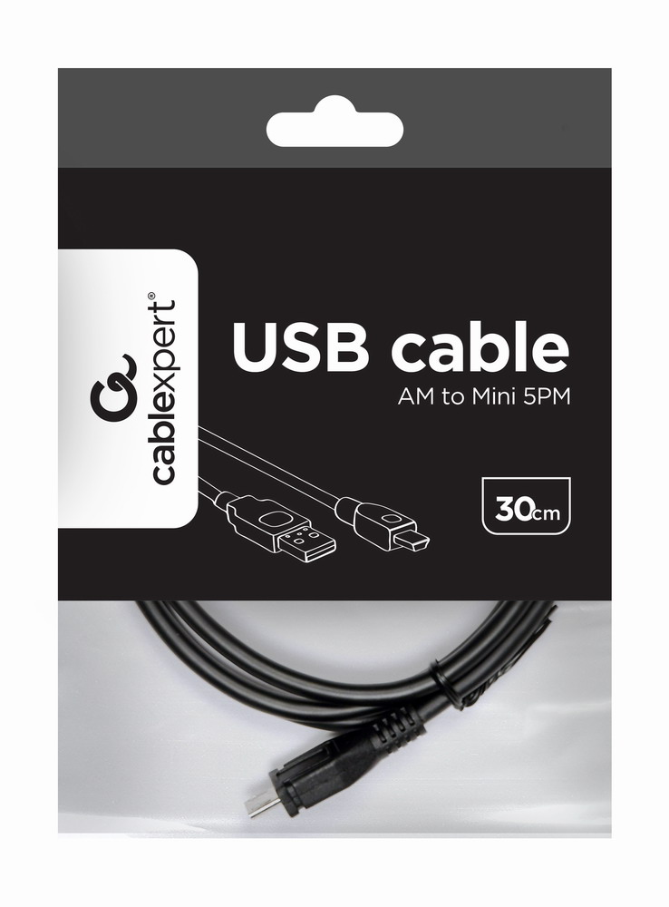 Кабель Cablexpert USB 2.0 AM to Mini 5P 0.3m (CCP-USB2-AM5P-1) ціна 35 грн - фотографія 2