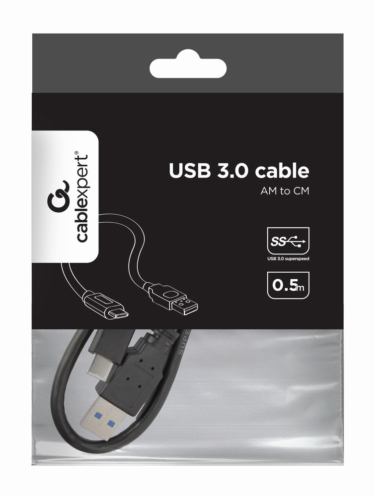 Кабель Cablexpert USB 3.0 AM to Type-C 0.5m (CCP-USB3-AMCM-0.5M) ціна 125 грн - фотографія 2