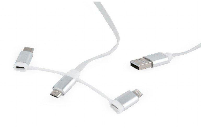 Кабель Cablexpert USB 2.0 AM to Lightning/Micro/Type-C 1.0m (CC-USB2-AMLM32-1M-W) цена 135 грн - фотография 2