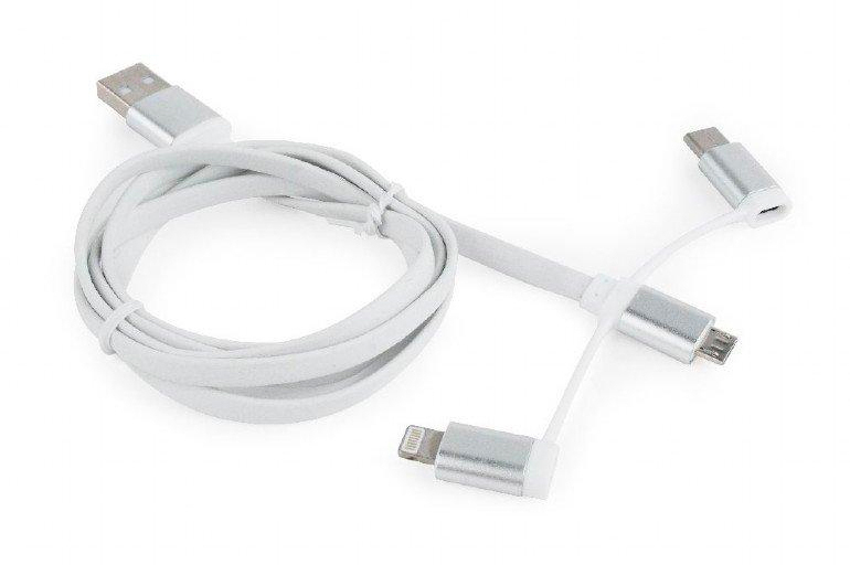 Кабель Cablexpert USB 2.0 AM to Lightning/Micro/Type-C 1.0m (CC-USB2-AMLM32-1M-W) в интернет-магазине, главное фото