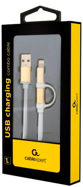 Кабель Cablexpert USB 2.0 AM to Lightning/Micro 1.0m (CC-USB2-AM8PmB-1M-GD) цена 79.00 грн - фотография 2