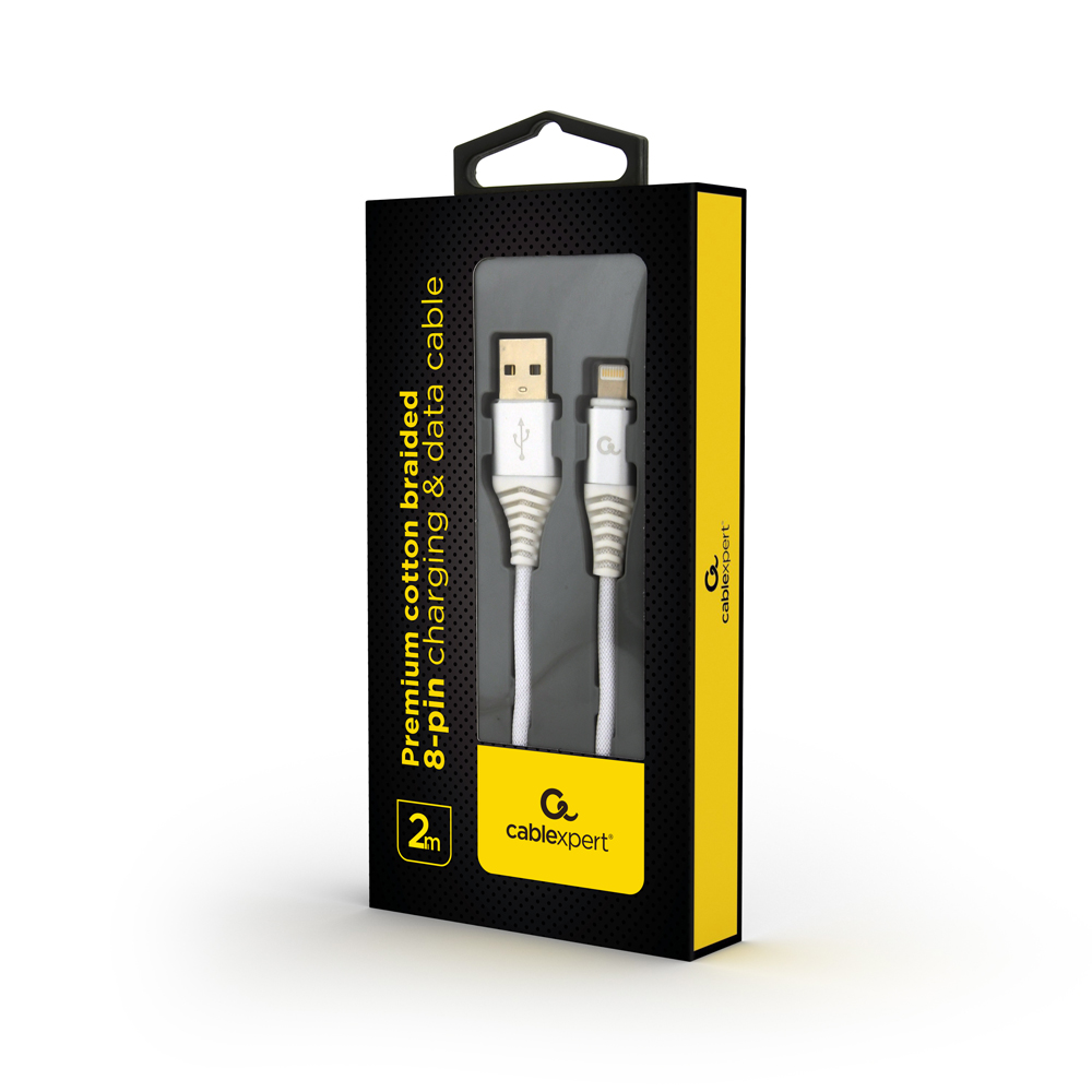 Кабель Cablexpert USB 2.0 AM to Lightning 2.0m (CC-USB2B-AMLM-2M-BW2) ціна 175 грн - фотографія 2