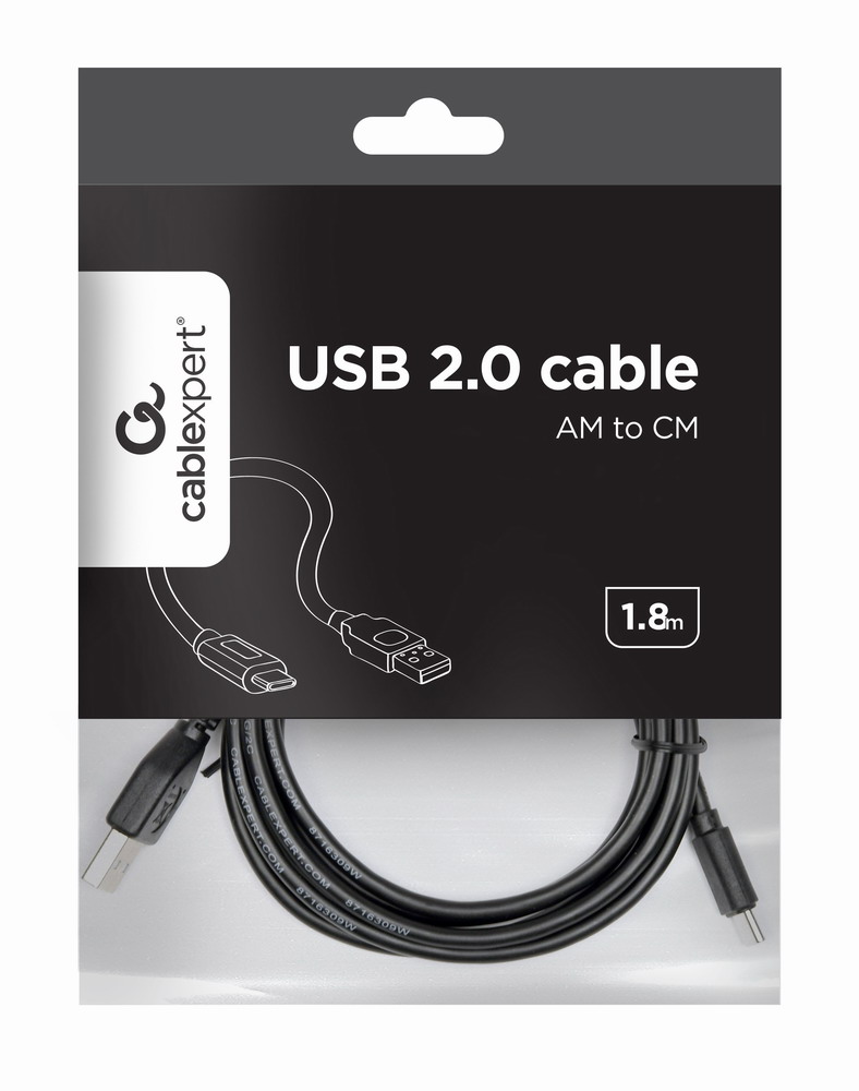 в продаже Кабель Cablexpert USB 2.0 AM to Type-C 1.8m (CCP-USB2-AMCM-6) - фото 3