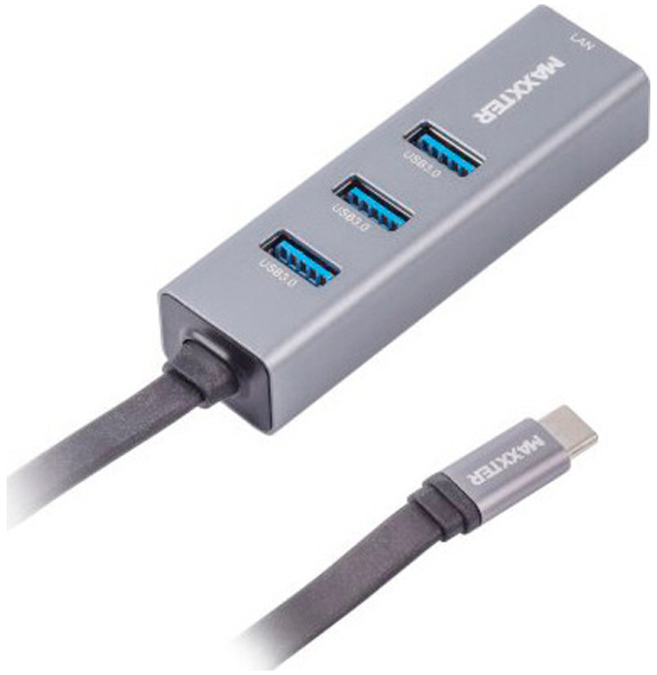 Перехідник Maxxter Type-C to Gigabit Ethernet, 3 Ports USB 3.0 (NECH-3P-02) ціна 796 грн - фотографія 2