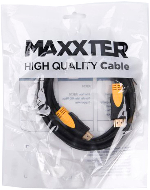 Кабель мультимедийный Maxxter HDMI to HDMI 1.0m V2.0 (VP-HDMI-1M) цена 89.00 грн - фотография 2